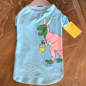 b. happi Blue Easter Bunny T-Rex Dinosaur Hunting Eggs Pet Dog T-Shirt